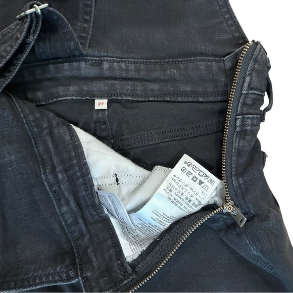 Levi's Women 27 Black Washed Denim Cowgirl Jean Goth Cotton Casual Pant Overalls - Picture 3 of 4